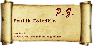 Paulik Zoltán névjegykártya