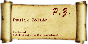 Paulik Zoltán névjegykártya